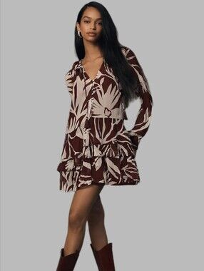 Anthropologie NWOT The Marais Printed Chiffon Mini Dress
